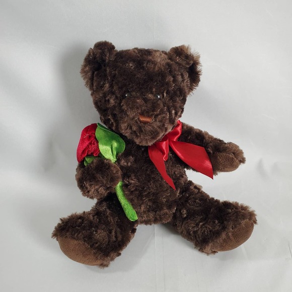 Dan Dee Bear Plush Rose Brown Stuffed Animal 13" - Picture 2 of 7